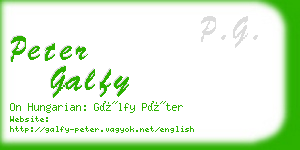 peter galfy business card